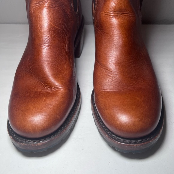 Frye Cognac Brown Sabrina Chelsea Boots Leather - Picture 4 of 11